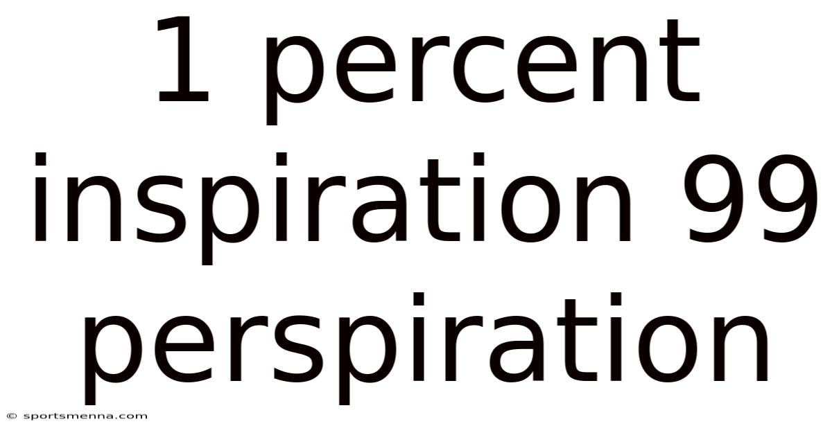 1 Percent Inspiration 99 Perspiration