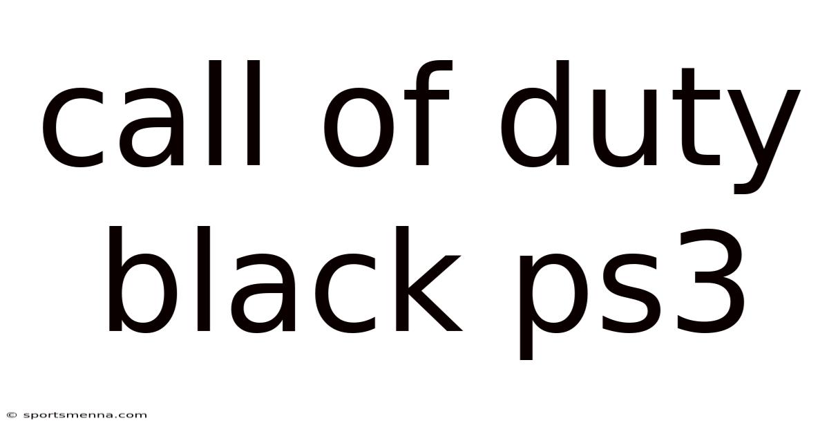 Call Of Duty Black Ps3