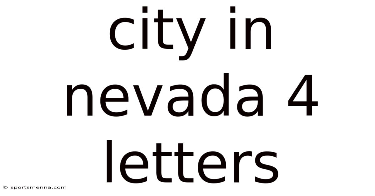 City In Nevada 4 Letters
