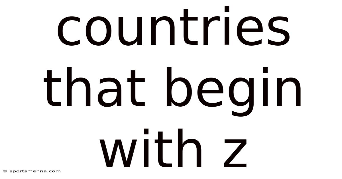 Countries That Begin With Z