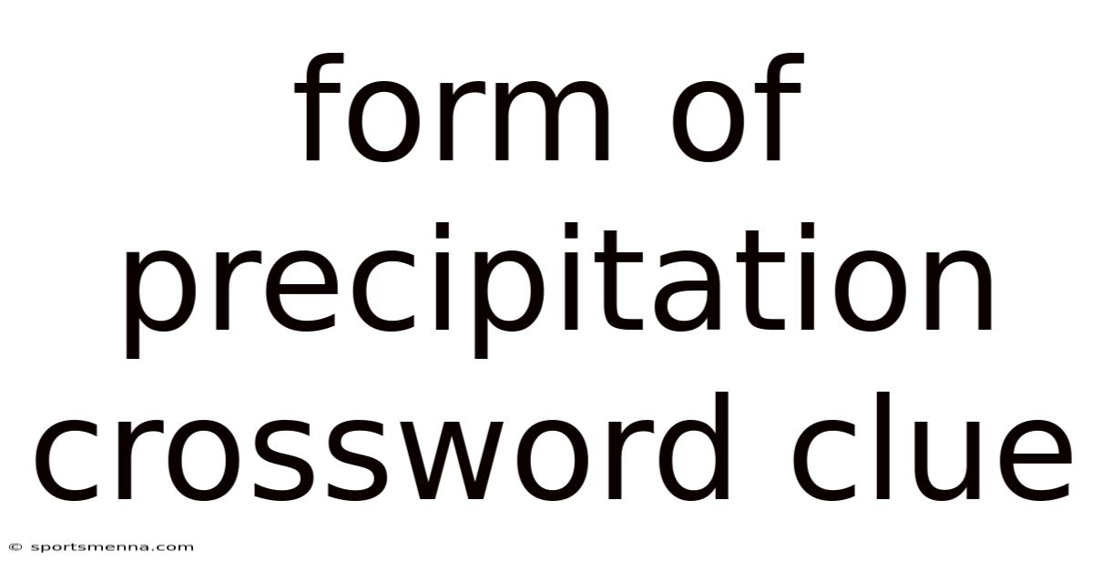 Form Of Precipitation Crossword Clue