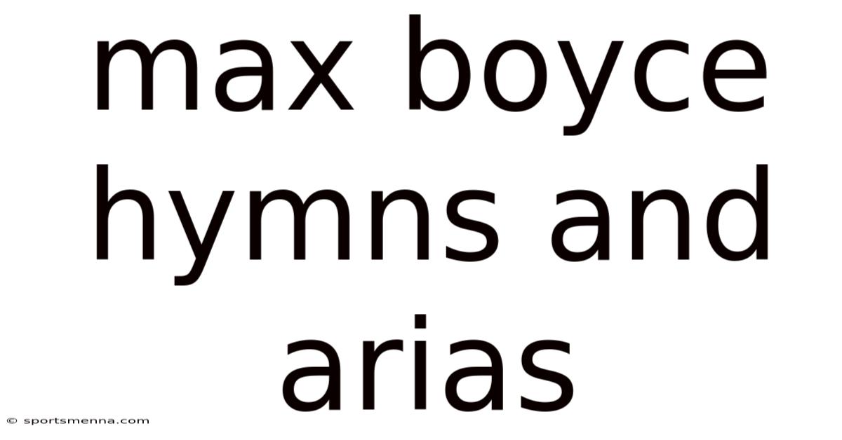 Max Boyce Hymns And Arias