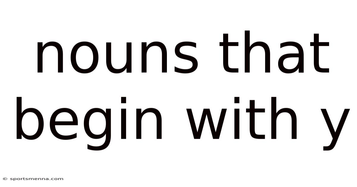 Nouns That Begin With Y