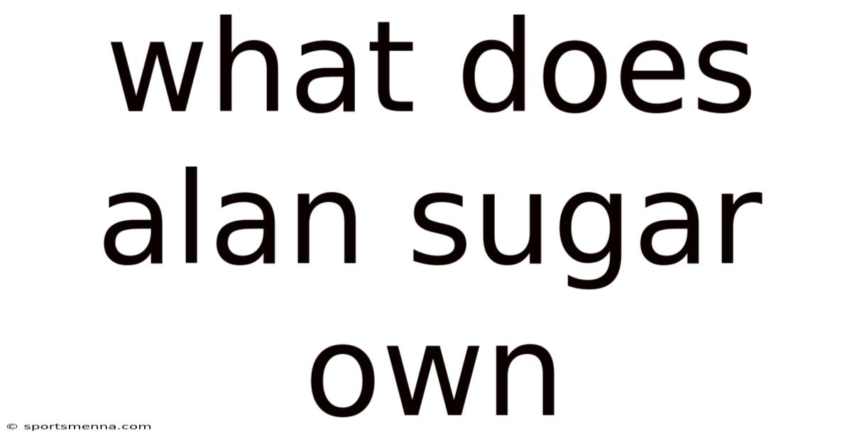 What Does Alan Sugar Own