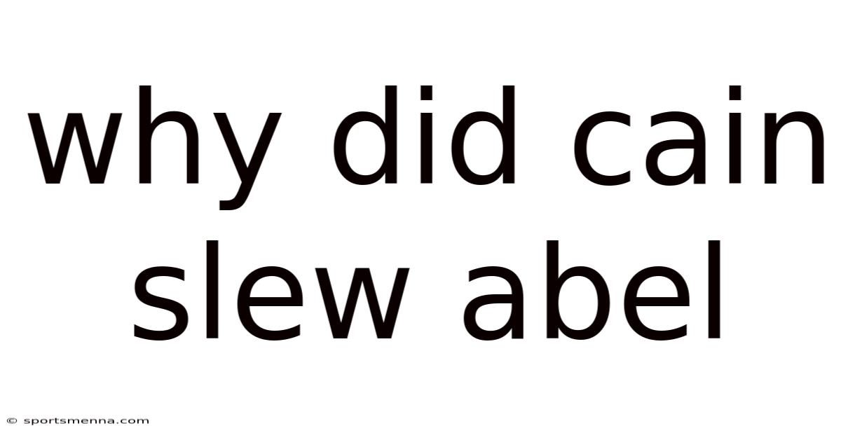 Why Did Cain Slew Abel
