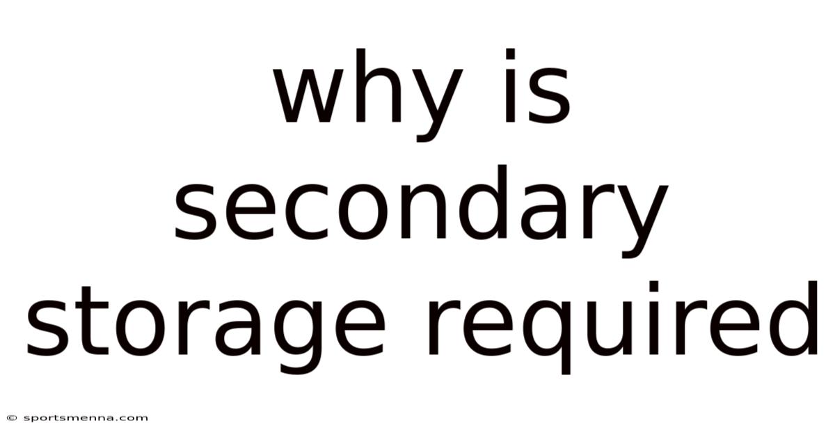 Why Is Secondary Storage Required